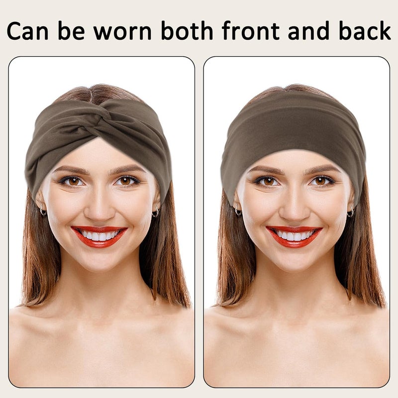 Luuao 12 Pcs Stretchy Sport Headbands for Women,Absorbed Sport Headband Soft Twist Knotted Headbands for Yoga, Workout Daily Life - Image 3
